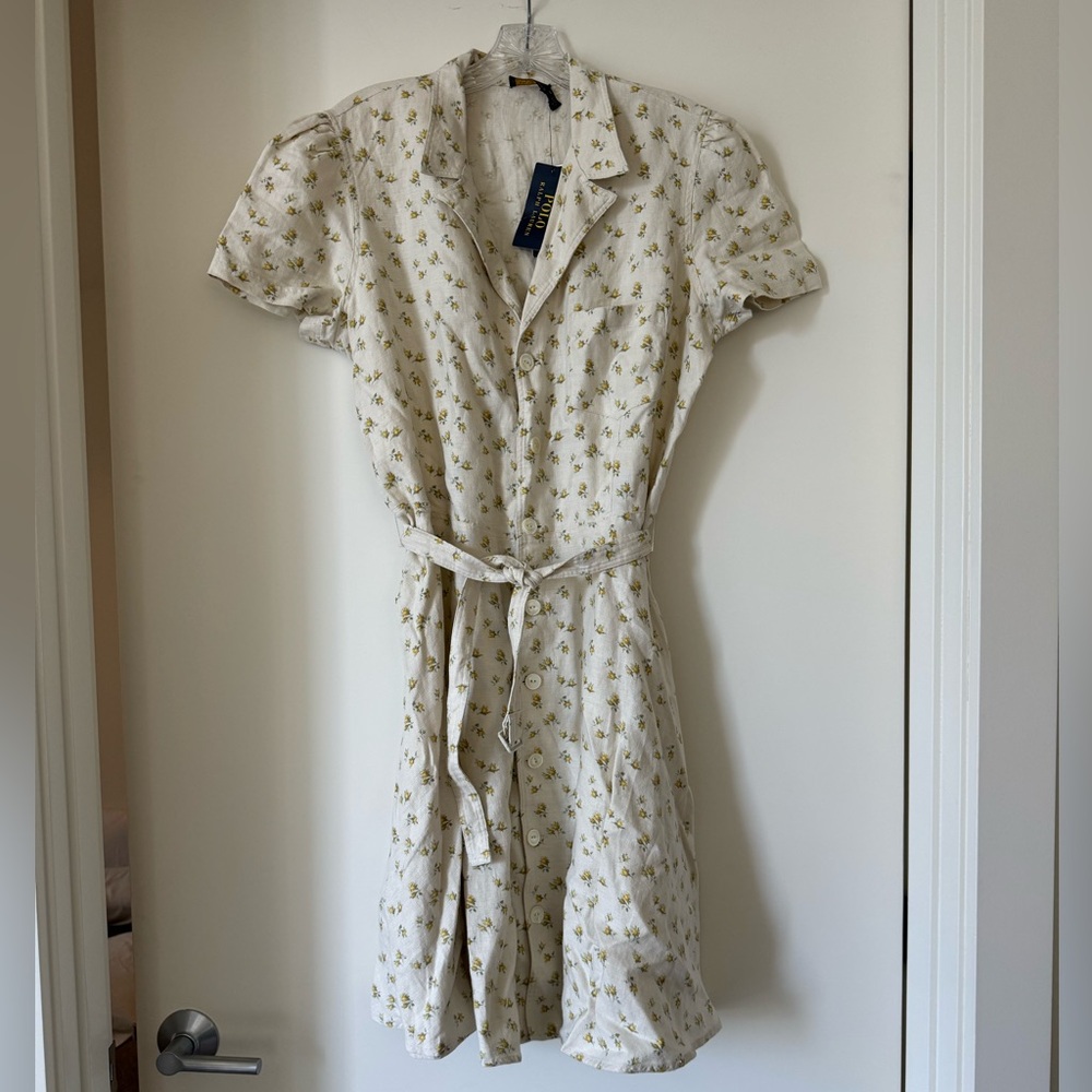 NWT Polo Ralph Lauren floral belted linen dress 14 - Picture 9 of 9